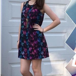 Blue and Purple Artsy Dress w Necklace